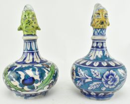 MATCHED PAIR OF TURKISH IZNIK WARE CERAMIC JUGS VASES