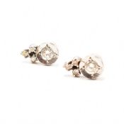 PAIR 18CT WHITE GOLD & DIAMOND EARRINGS