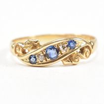 EDWARDIAN 18CT GOLD SAPPHIRE & DIAMOND RING