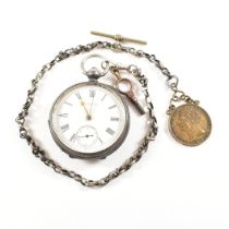 SILVER HALLMARKED AWW CO OPEN FACED POCKET WATCH