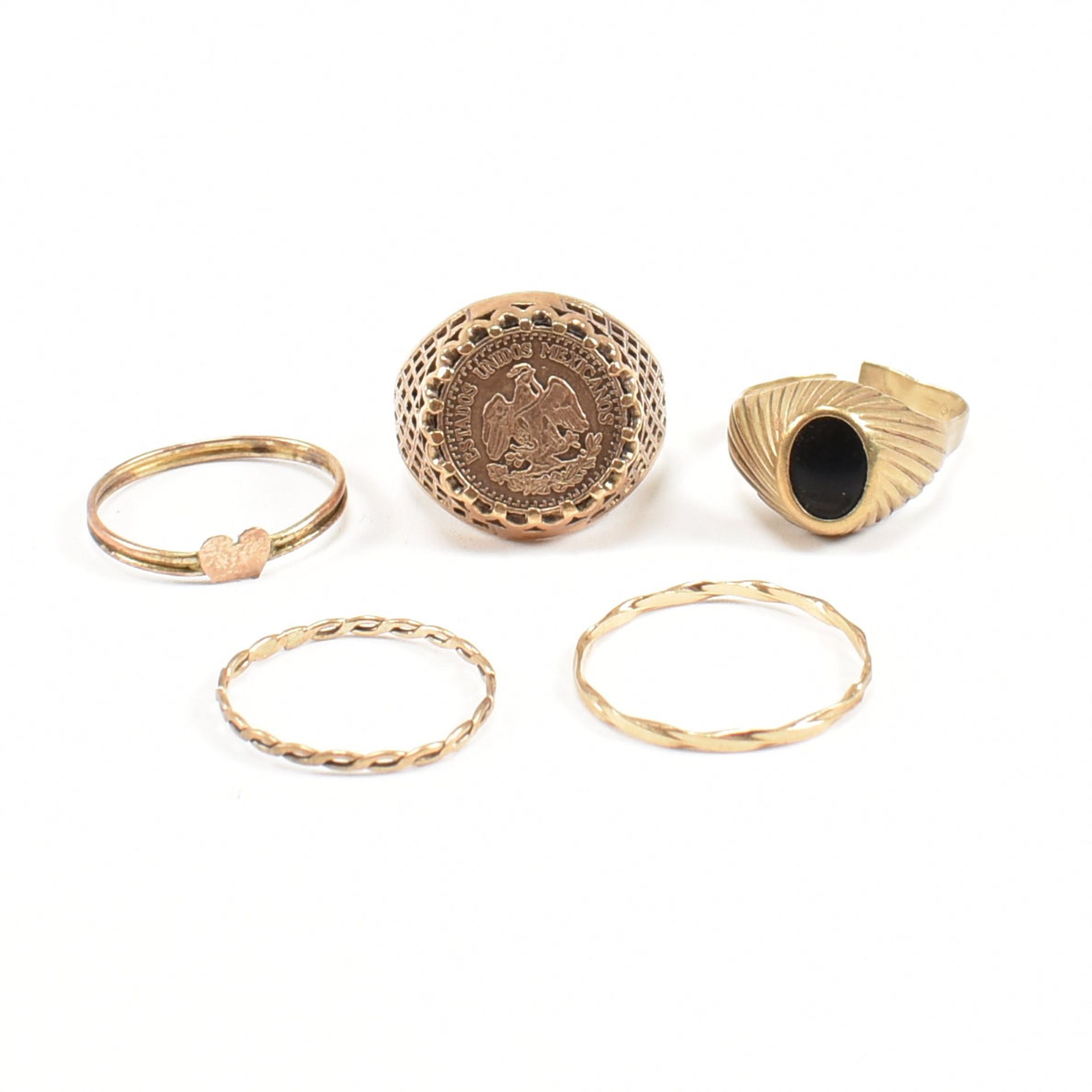 COLLECTION OF AF YELLOW METAL & HALLMARKED RINGS