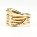 VICTORIAN HALLMARKED 18CT GOLD & DIAMOND SNAKE RING