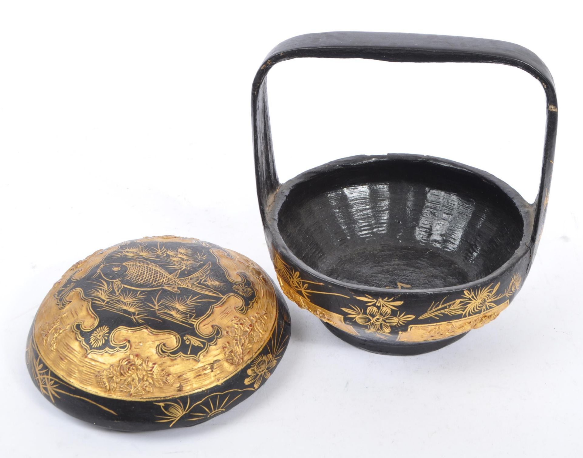 EARLY 20TH CENTURY 1920S CHINESE LAQUERED WEDDING BASKET - Image 5 of 7