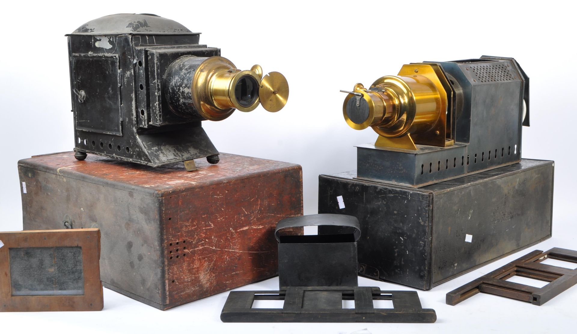 TWO EARLY 20TH CENTURY MAGIC LANTERN SLIDE PROJECTORS