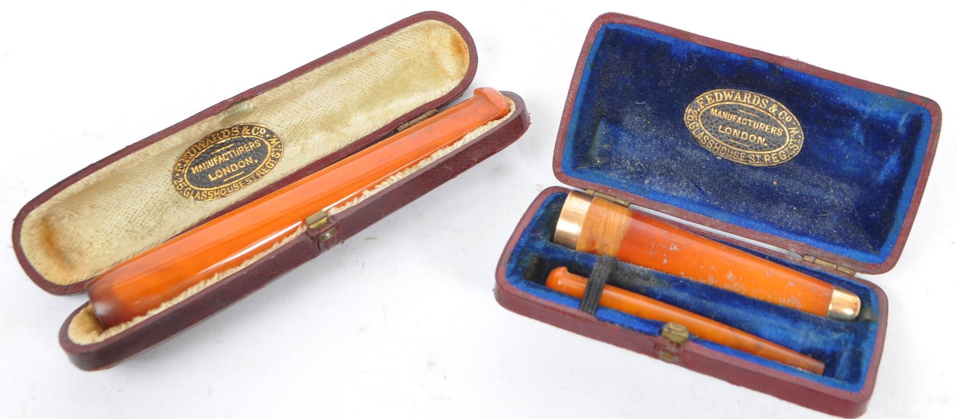 EDWARDIAN AMBER & GOLD CIGARETTE HOLDER