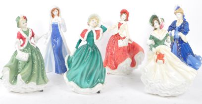 COLLECTION OF ROYAL DOULTON / COALPORT PORCELAIN LADY FIGURINES