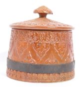 CONTINENTAL ANTIQUE EARTHENWARE LIDDED POT