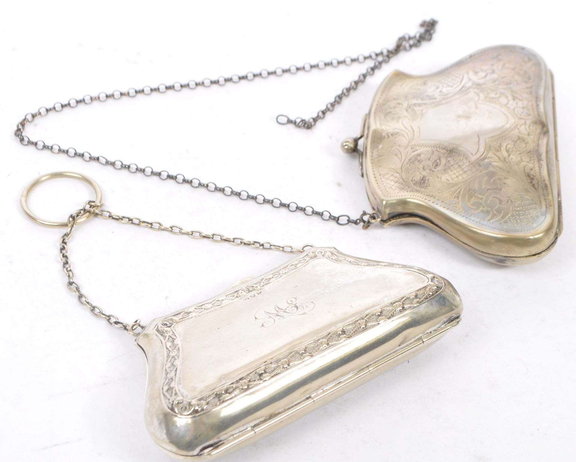 TWO SILVER PLATED COIN PURSES