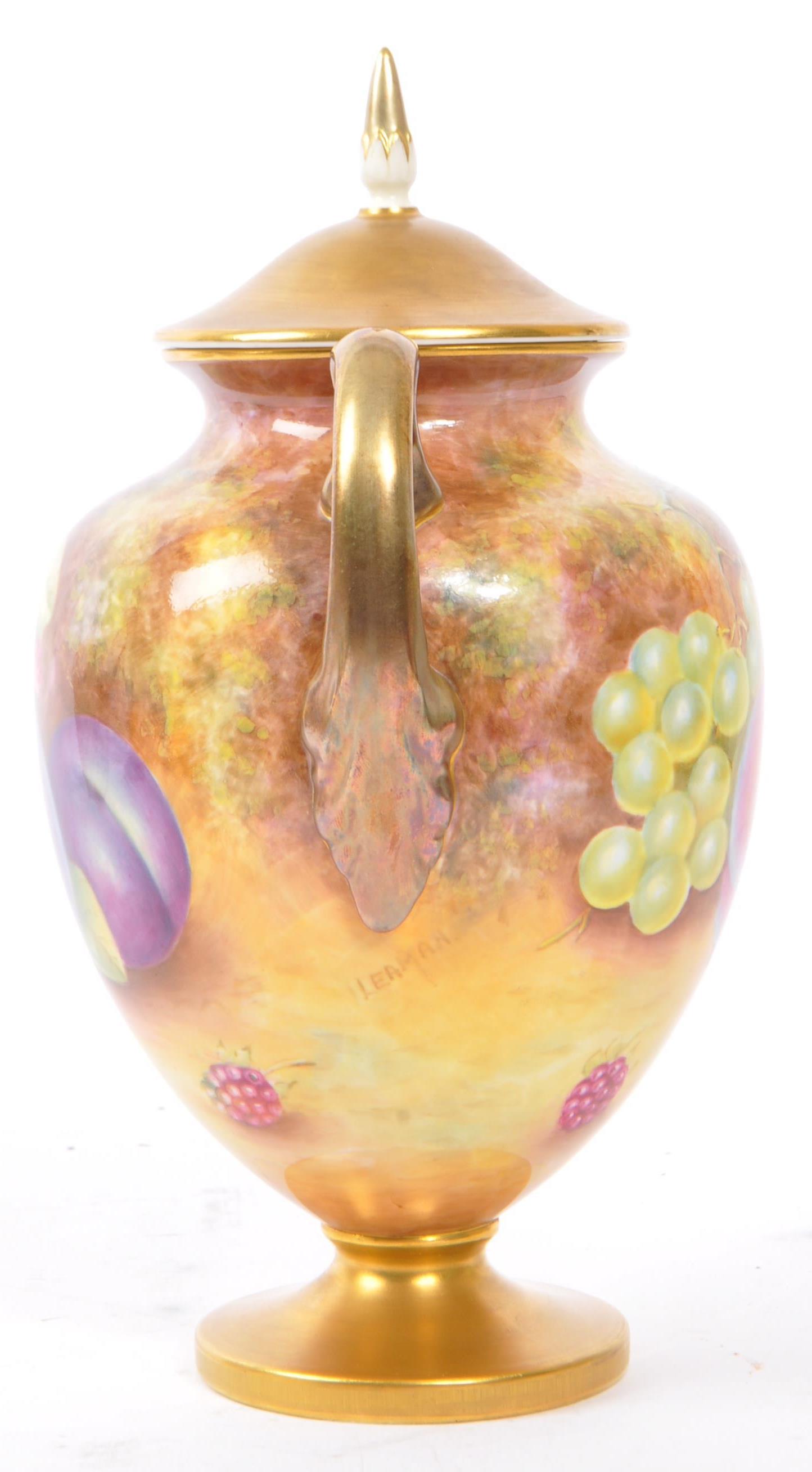 ROYAL WORCESTER BRIAN LEAMAN BONE CHINA LIDDED VASE - Image 3 of 5