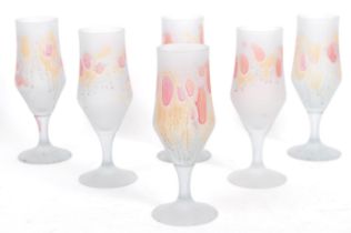 COLLECTION OF SIX TUTTI FRUTTI DRINKING WINE GLASSES