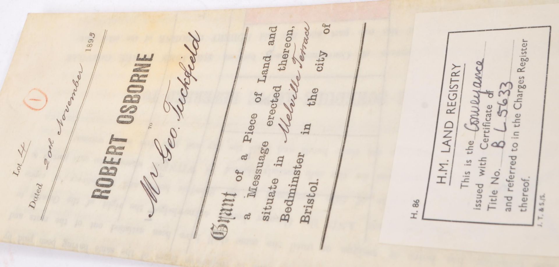 LATE 19TH CENTURY 1870S -1920S BRISTOL PROPERTY DOCUMENTS - Image 9 of 17