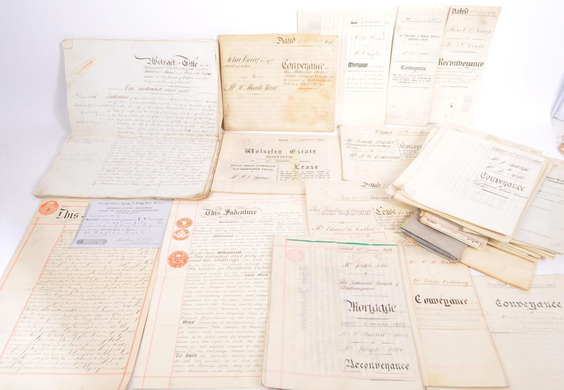 LATE 19TH CENTURY 1870S -1920S BRISTOL PROPERTY DOCUMENTS
