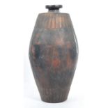 20TH CENTURY AFRICAN TRIBAL ZULU BULBOUS CARVED POT VASE