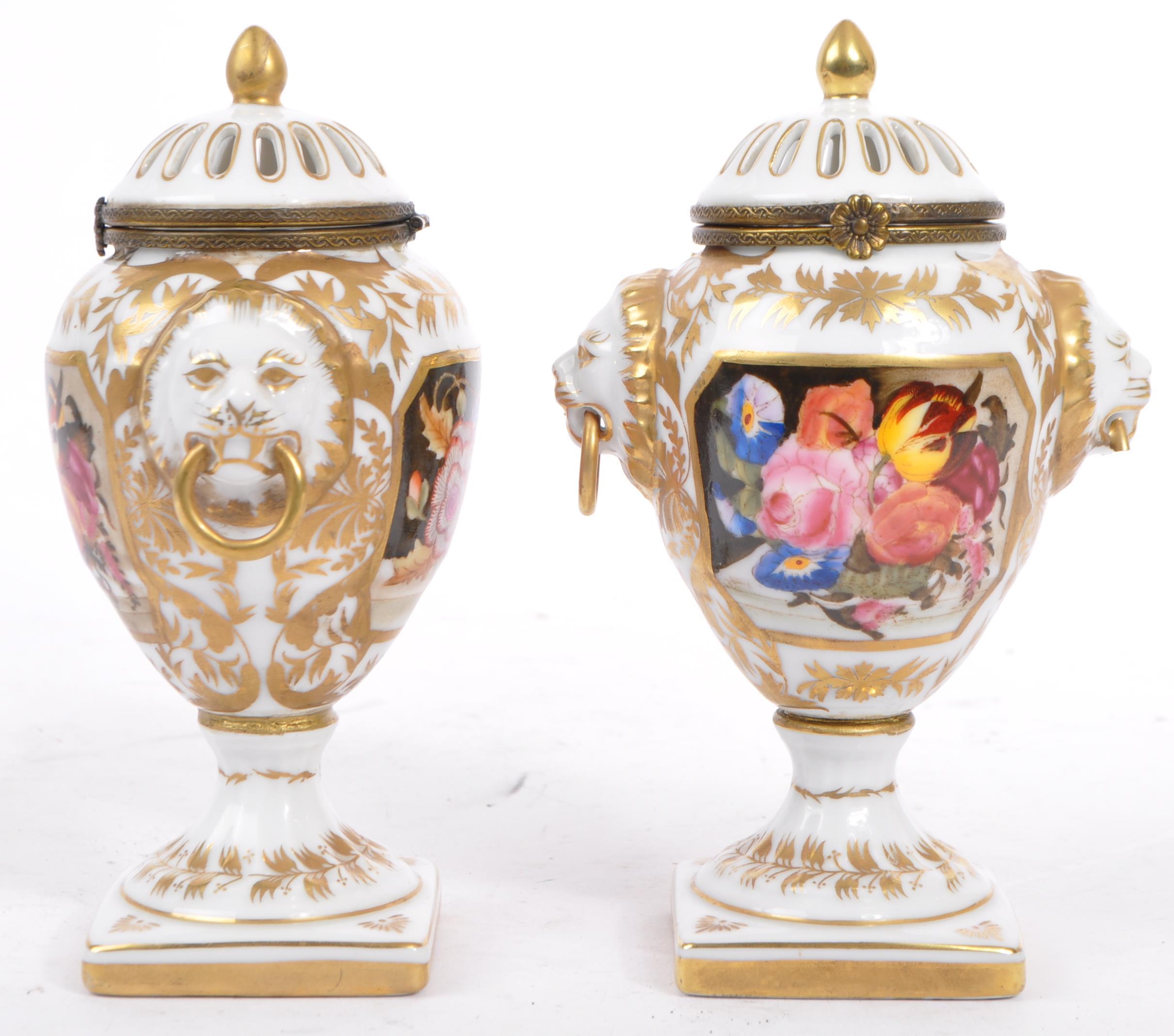COLLECTION OF MINIATURE PORCELAIN VASES / URNS ETC. - Image 3 of 6