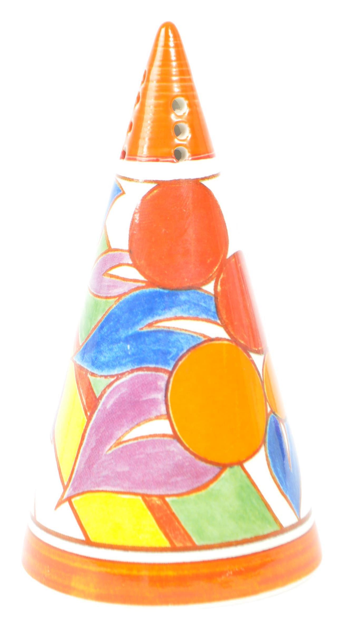 PAIR OF VINTAGE MULTI COLOURED SUGAR SHAKERS BY CLARICE CLIFF - Image 4 of 6