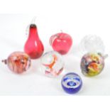 BRISTOL GLASS RED APPLE & PEAR + CAITHNESS PAPERWEIGHT