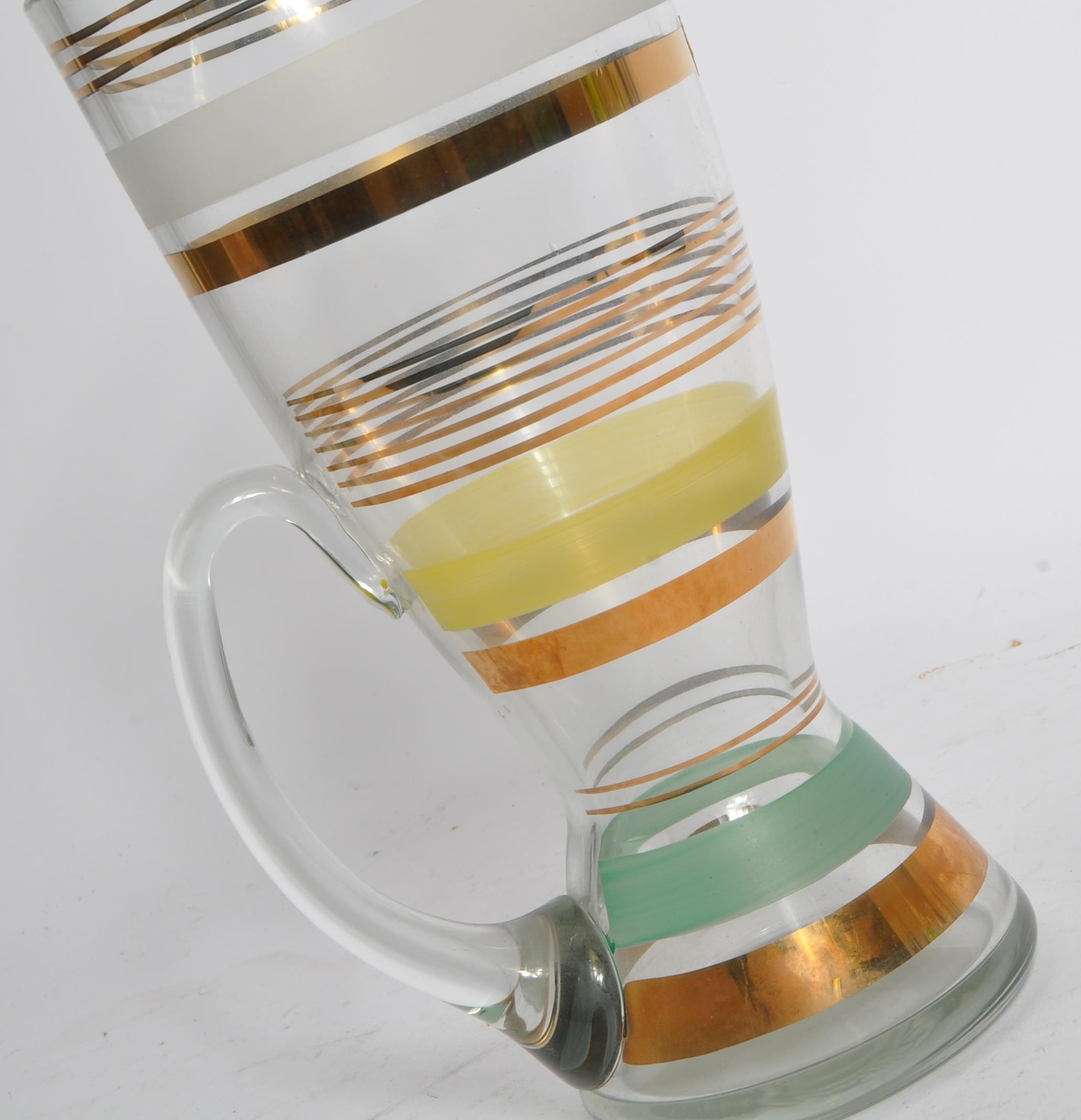 VINTAGE 20TH CENTURY MINT GREEN & YELLOW GLASS LEMONADE SET - Image 3 of 5