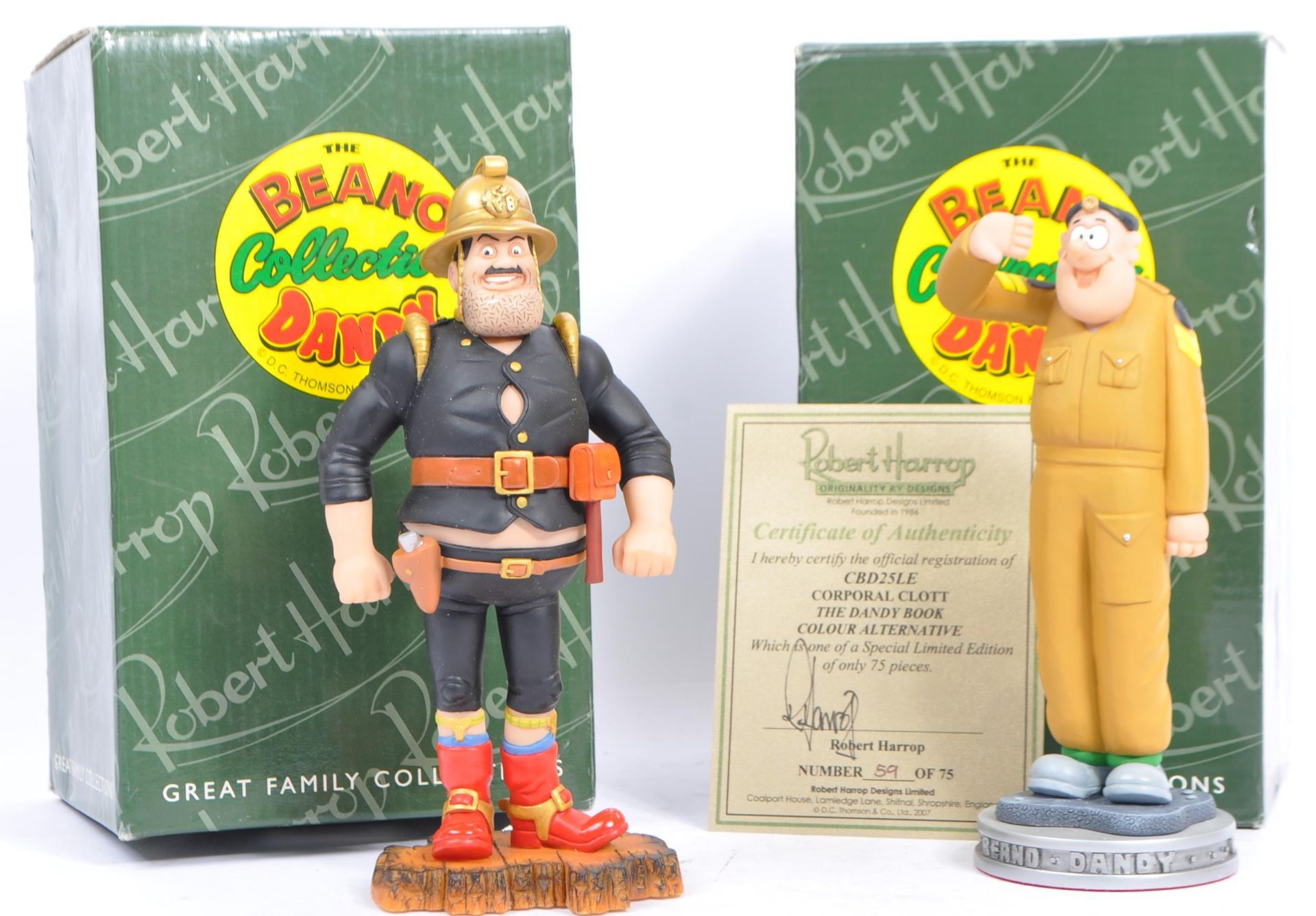 TWO BEANO & DANDY COLLECTION ROBERT HARROP STATUES / FIGURINES