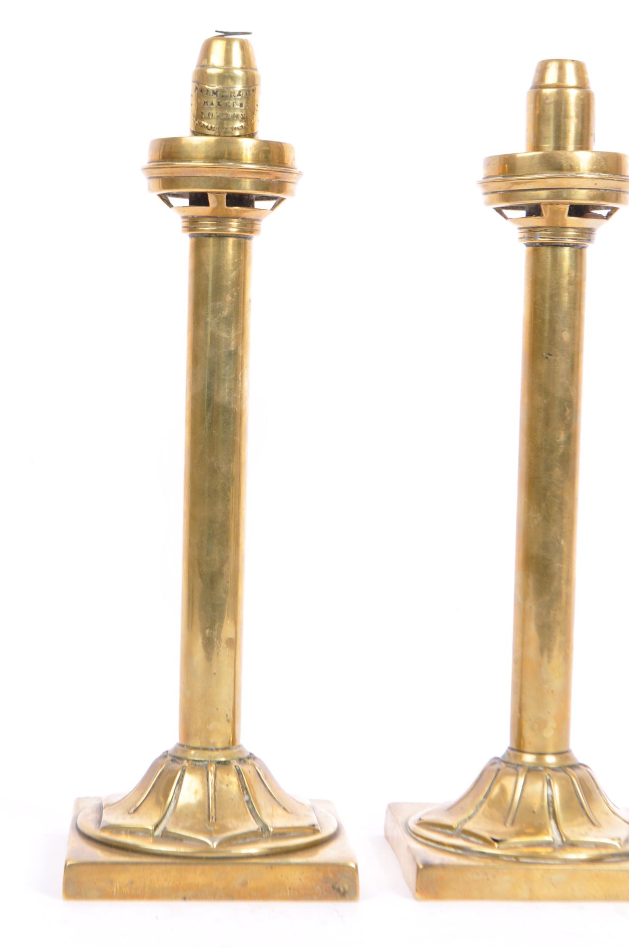 PAIR OF VICTORIAN PALMER & CO SPRING LOADED BRASS CANDLESTICKS - Image 2 of 6