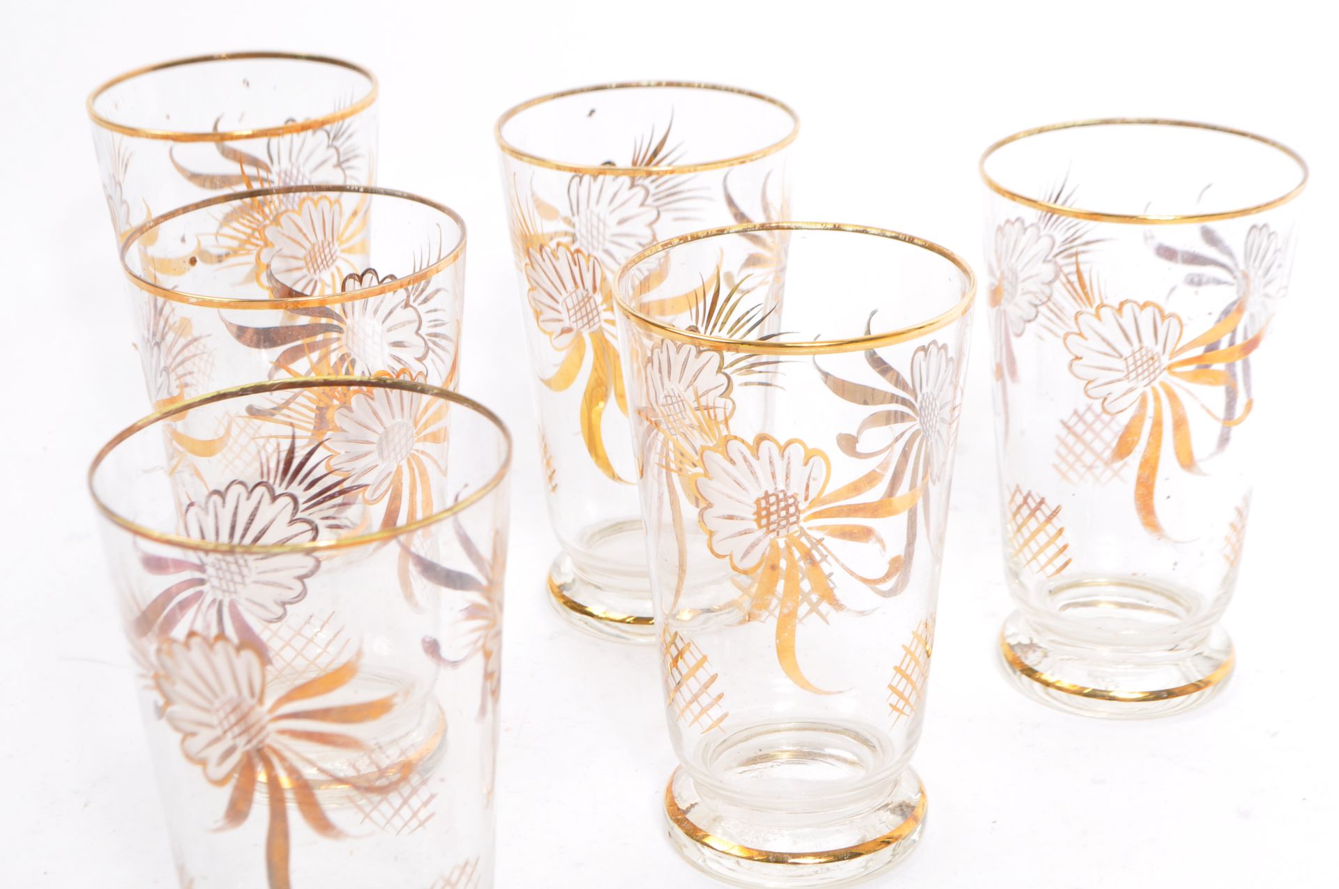 VINTAGE 1950S GLASS GILDED LEMONADE SET - Image 6 of 6