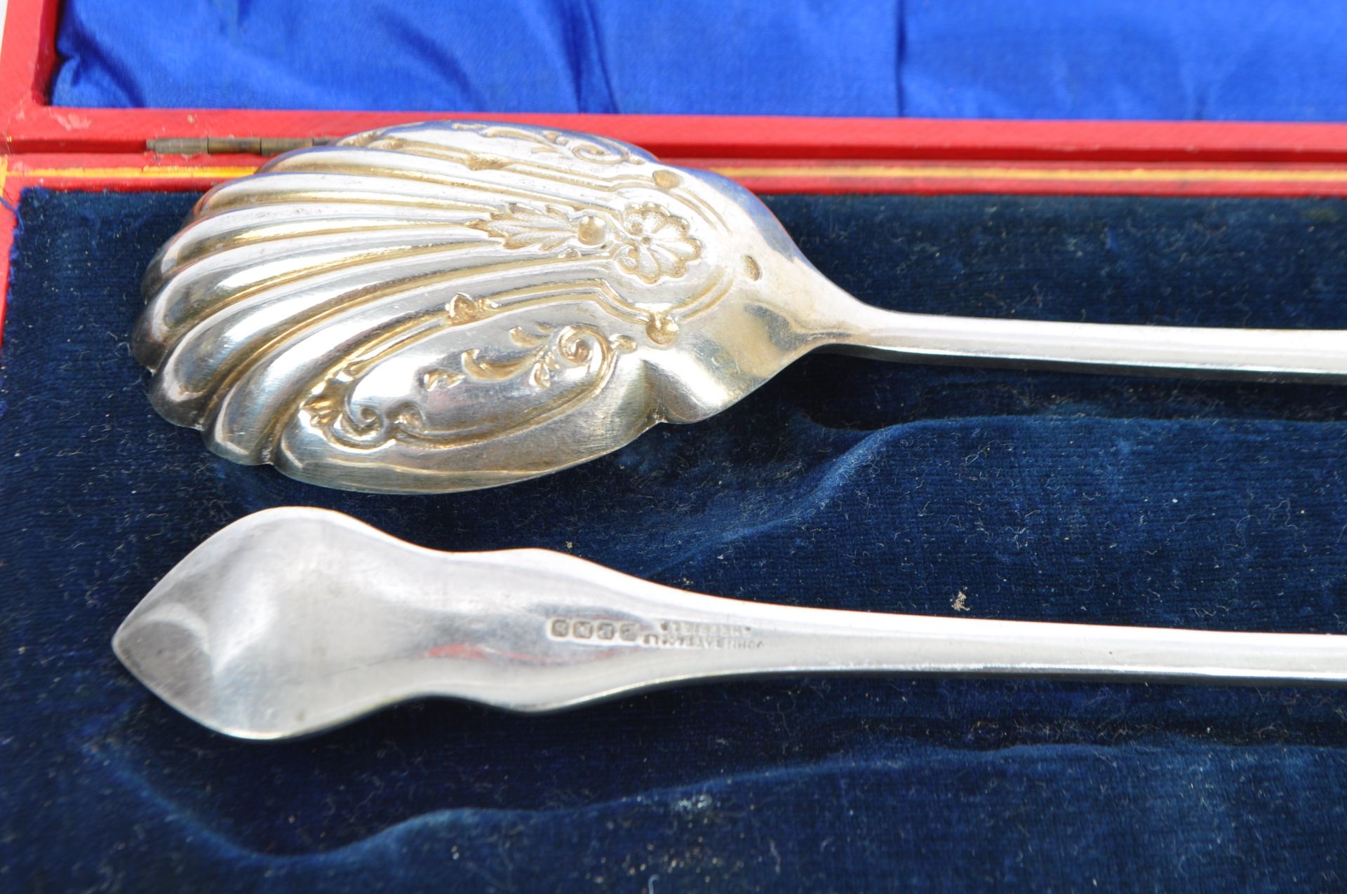 PAIR OF BOXED JOHN BATT & CO LTD SILVER PLATE SERVING SPOONS - Bild 5 aus 6