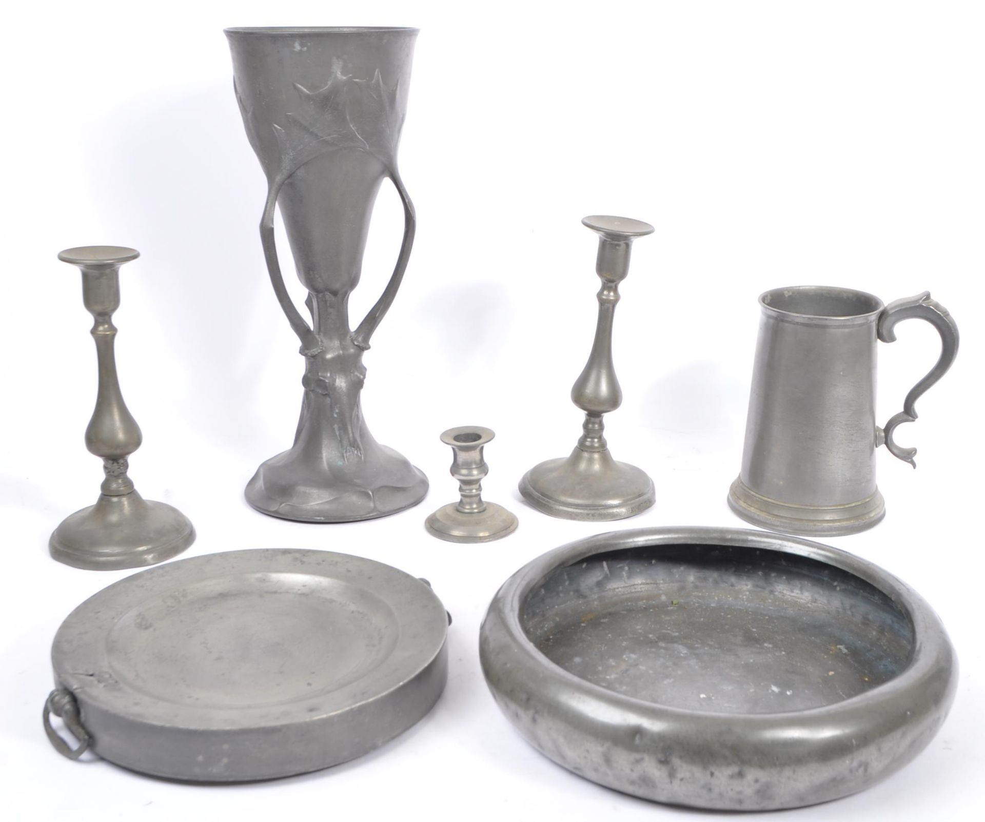COLLECTION OF EARLY 20TH CENTURY METAL PEWTER EXAMPLES