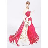 LIMITED EDITION ROYAL WORCESTER RUBY BONE CHINA FIGURINE