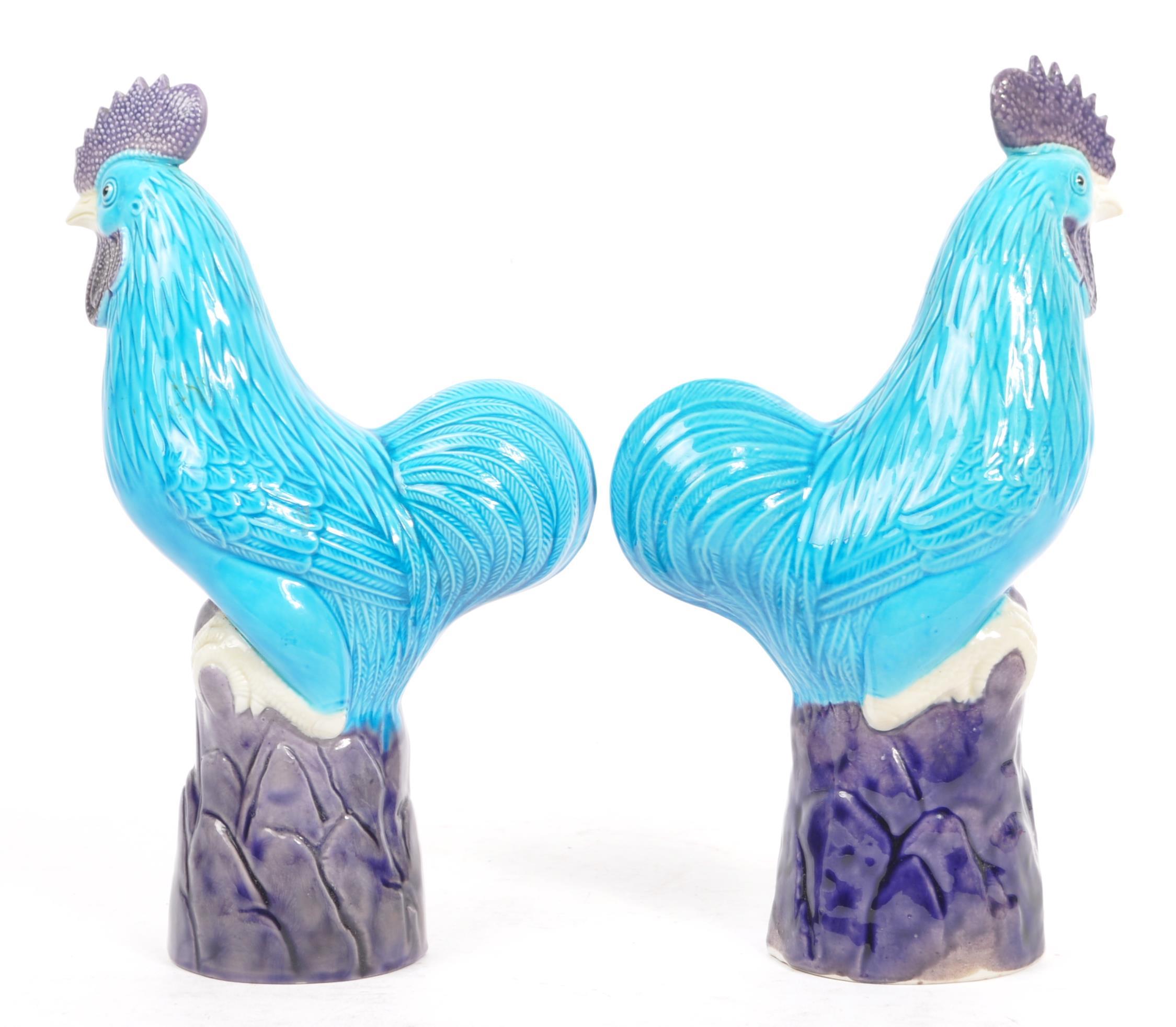 TWO MID 20TH CENTURY PORCELAIN COCKEREL ROOSTER FIGURINES - Image 3 of 6