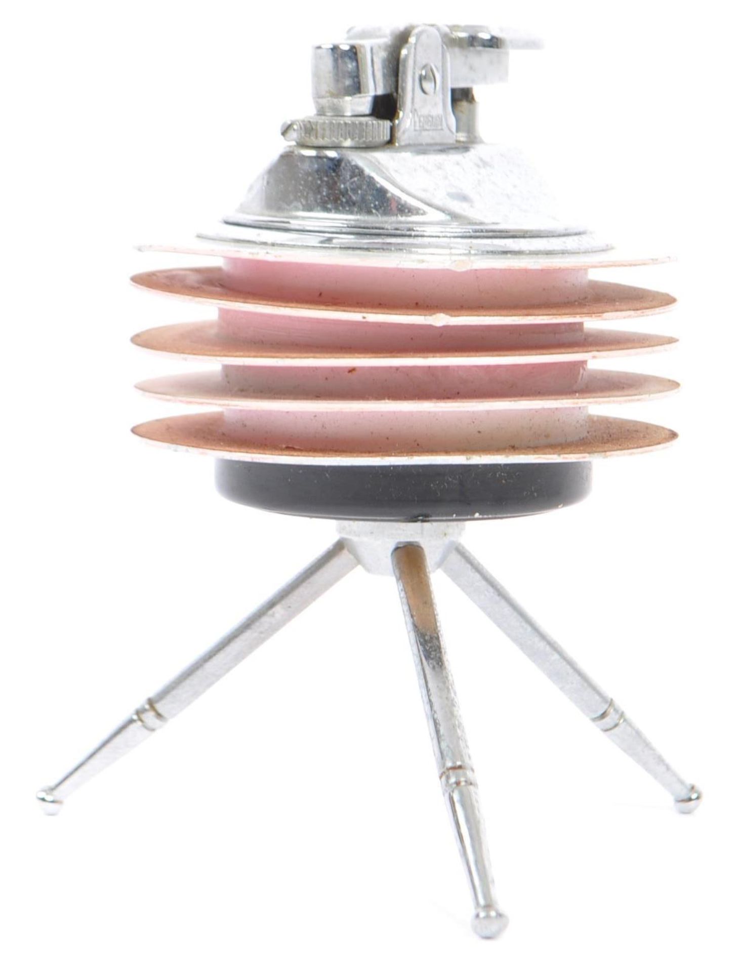 MID CENTURY 1950S ATOMIC SPACE AGE CHROME ASHTRAY STAND