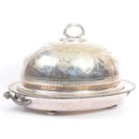 LARGE VICTORIAN SILVER PLATED MEAT DOME CLOCHE