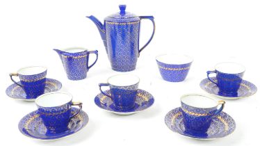 20TH CENTURY CZECH VICTORIA COBALT GILT COFFEE SERVICE