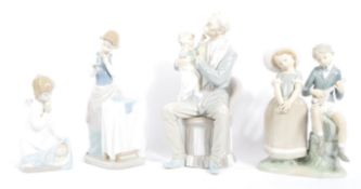 FOUR VINTAGE LLADRO SPANISH PORCELAIN FIGURINES