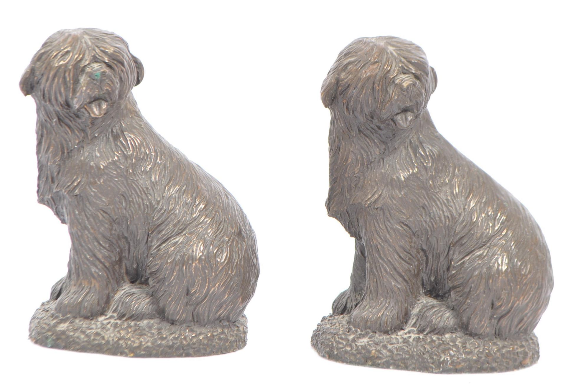 PAIR OF RESIN FAUX BRONZE DOG BOOKENDS