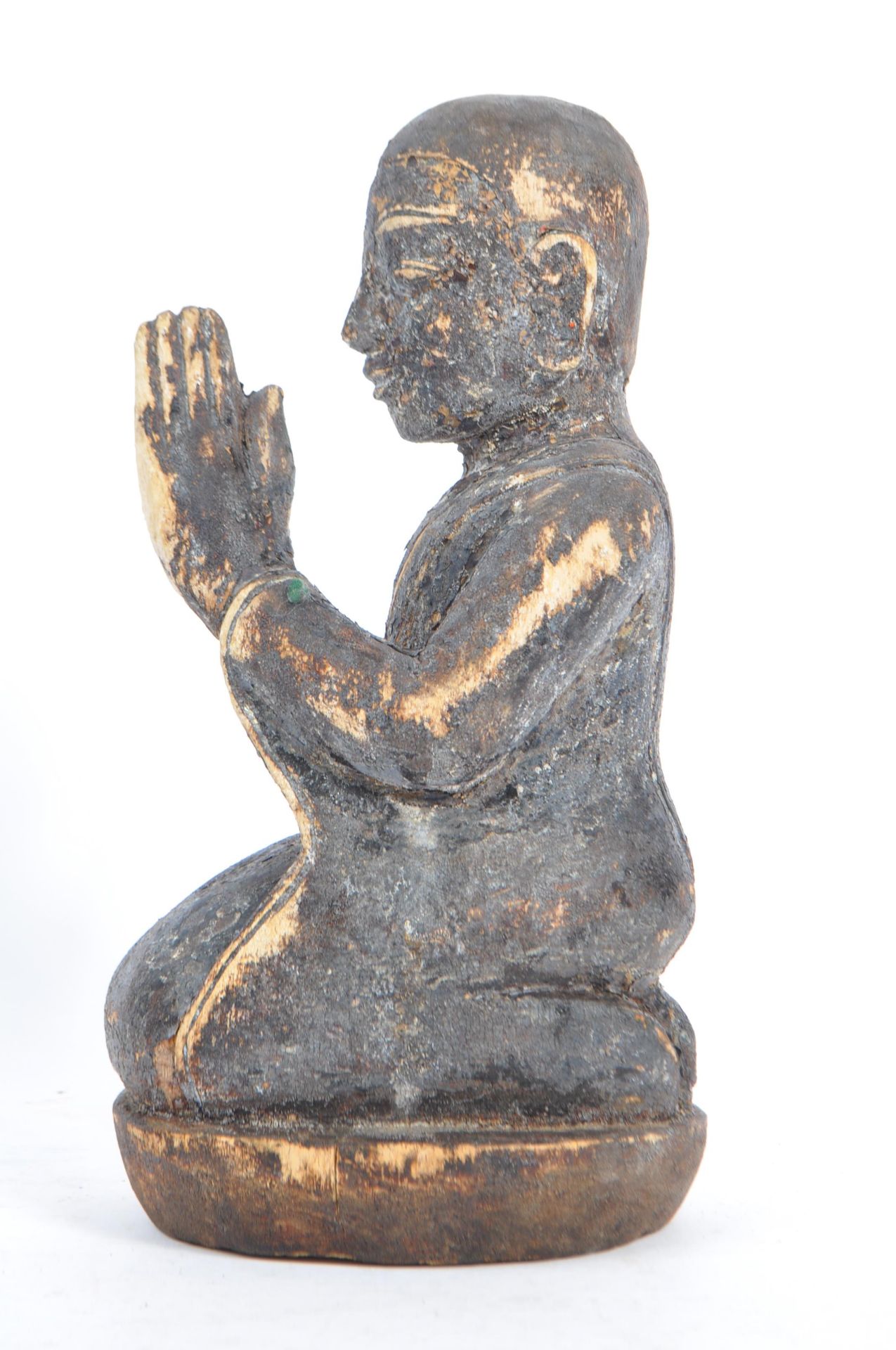 19TH CENTURY BURMESE HAND CARVED BUDDHIST MONK - Image 3 of 6