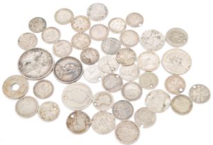 COLLECTION OF MID 19TH CENTURY & LATER SILVER COINS