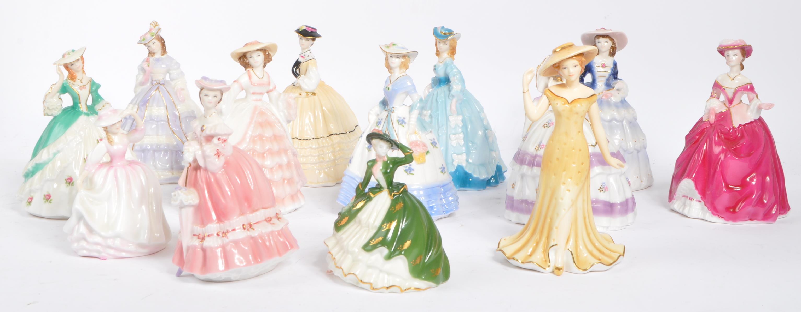 COLLECTION OF COALPORT MINAITURE BONE CHINA FIGURINES