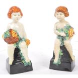 TWO VICTORIAN ROYAL WORCESTER CHINA FIGURINES