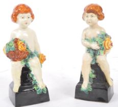 TWO VICTORIAN ROYAL WORCESTER CHINA FIGURINES