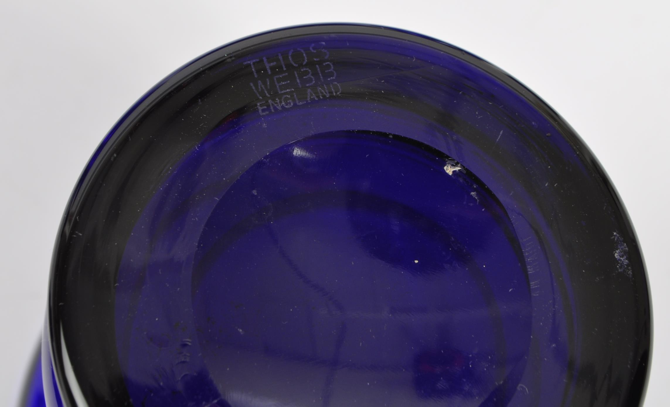 BRISTOL BLUE GLASS THOMAS WEBB AND OTHER VASES / BOWLS - Image 4 of 4