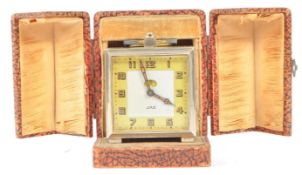 1930S ART DECO FRENCH TRAVEL CLOCK BY JAZ