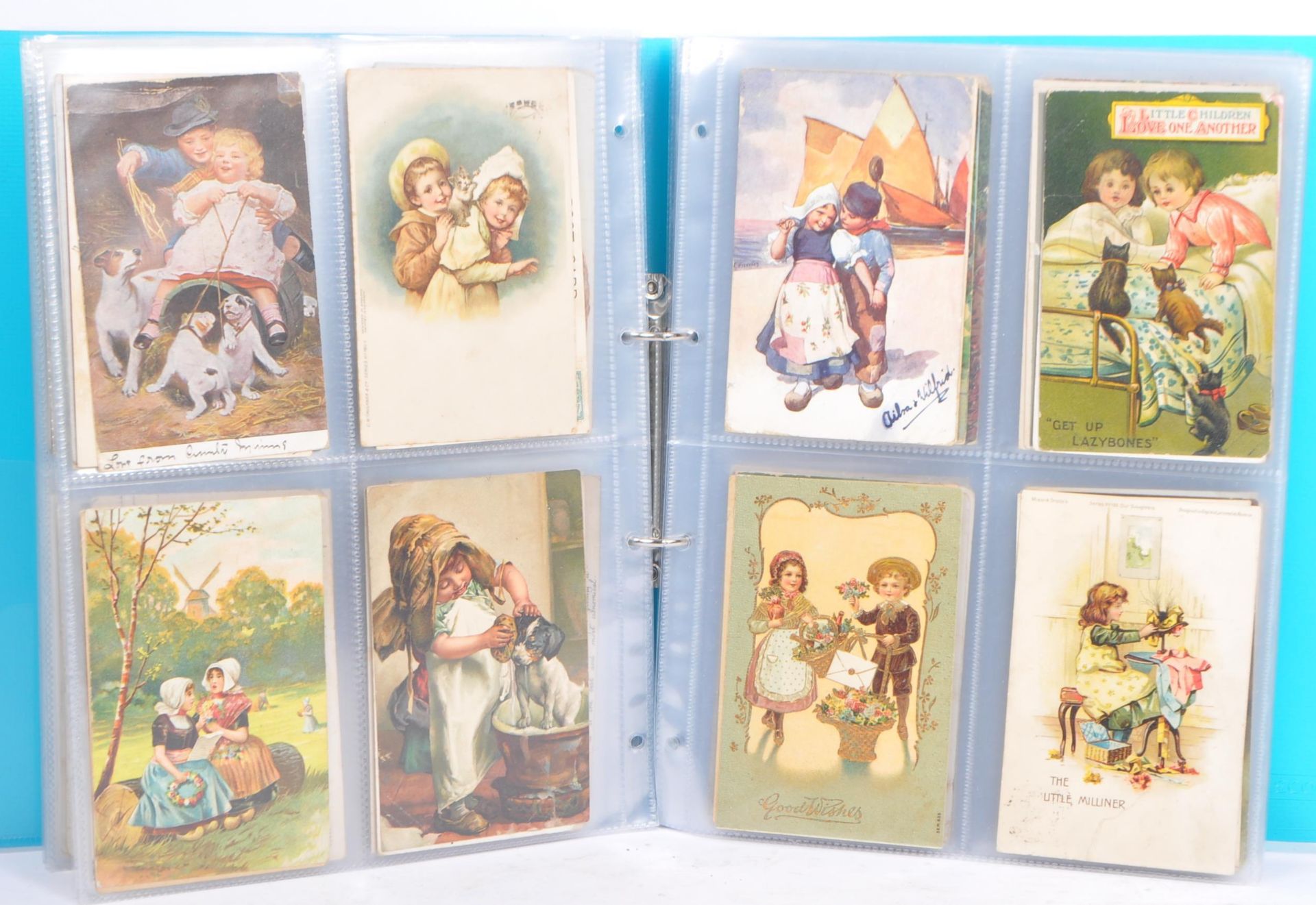 COLLECTION OF 1900S TO 1950S ARTIST DRAWN POSTCARDS OF CHILDREN