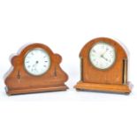 TWO EARLY 20TH CENTURY 1930S INLAID MANTEL CLOCKS