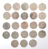 COLLECTION OF 23 TOTAL GB £0.50 PENCE PIECES