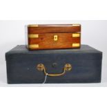 EARLY 20TH CENTURY 1930S MAHOGANY & BRASS STORAGE BOX