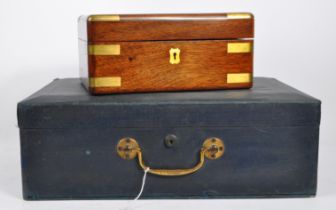 EARLY 20TH CENTURY 1930S MAHOGANY & BRASS STORAGE BOX