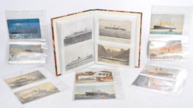 Shipping postcards - collection of 20th century all eras, in album and pages. Approx. 200.