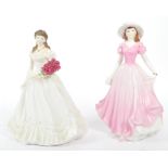 TWO LIMITED EDITION ROYAL WORCESTER LADY FIGURINES
