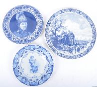 THREE EARLY 20TH CENTURY COMMEMORATIVE DELFT CHARGERS