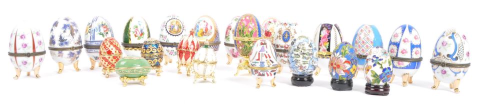 COLLECTION OF HAND PAINTED PORCELAIN EGGS BY LIMOGES FRANCE