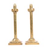 PAIR OF VICTORIAN PALMER & CO SPRING LOADED BRASS CANDLESTICKS